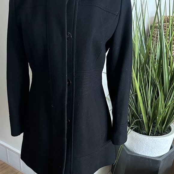 Esprit Women's Black Fur-Trimmed Hooded Coat - medium - Picture 4 of 16